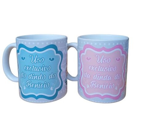 Caneca Porcelana Personalizada Dindo E Dinda Elo