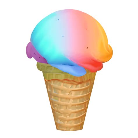 Dibujo Vintage De Los Colores Del Arcoíris En Forma De Cono De Helado