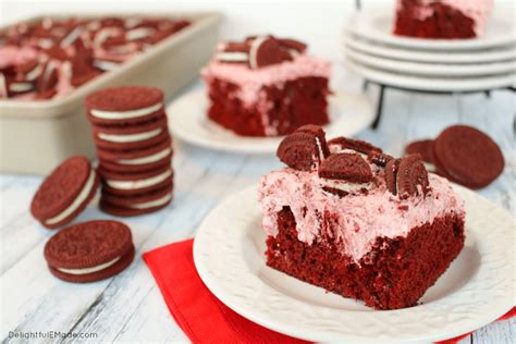 Red Velvet Oreo Poke Cake Delightful E Made