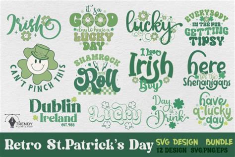 Retro St Patricks Day Svg Bundle Graphic By Trendypointshop · Creative