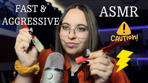 Fast And Aggressive Mic Brushing Asmr No Talking Super Intense 1 Hour ⚠️⚡️ Youtube