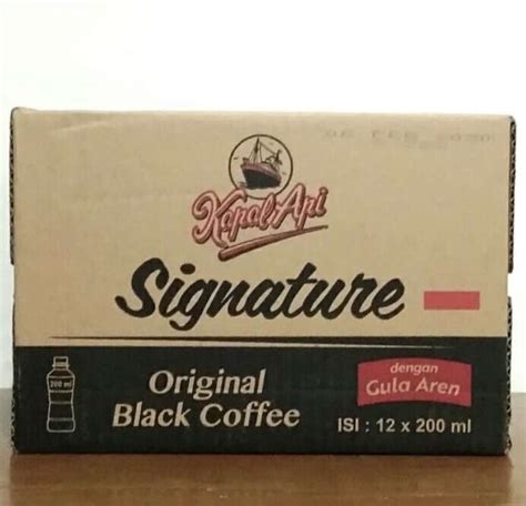 Jual Kopi Kapal Api Signature Original Black Coffee Botol Pet Ml