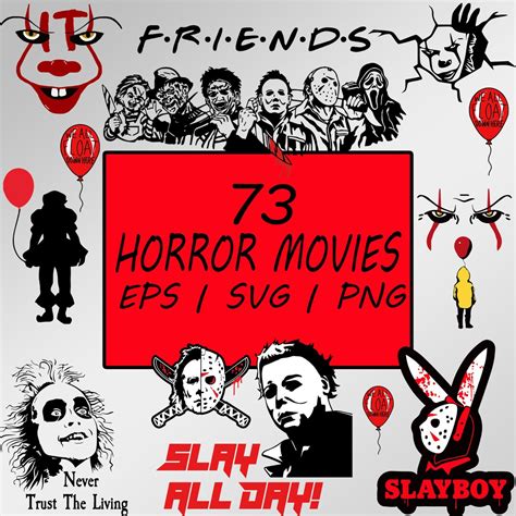 73 Horror Svg Bundle Halloween Horror Svg Horror Friends Svg Horror