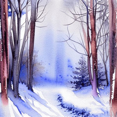 Realistisches Gem Lde Exquisites Aquarell Winterwunderland Dicht