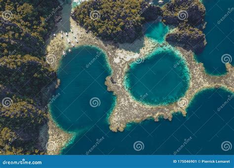 Aerial View of the Twin Lagoon in Coron Island, Palawan, Philippines ...