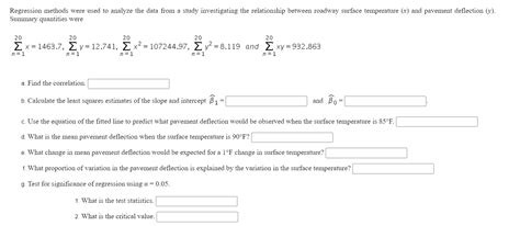 Solved Regression Methods Were Used To Analyze The Data From Chegg