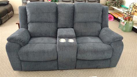 New recliner sofa set in blue fabric - Evergreen Variety