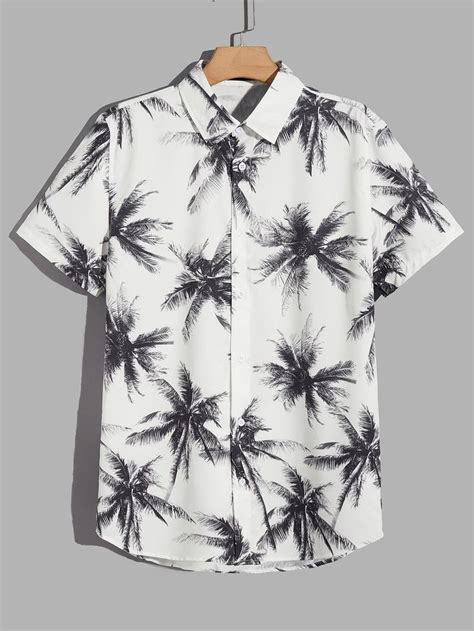 Men Coconut Tree Print Shirt