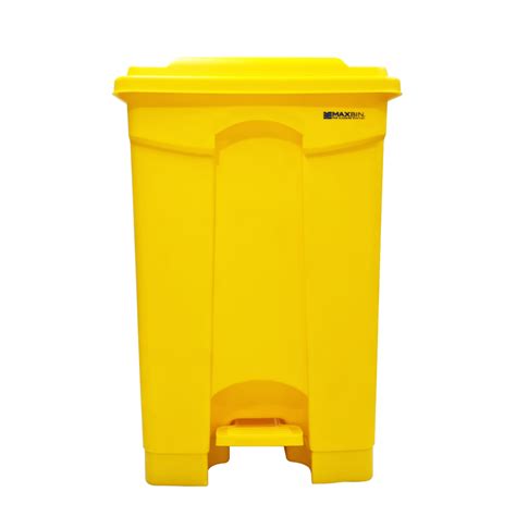 Maxbin 45l Heavy Duty Colored Trash Bin Yellow Trash Can With Cover