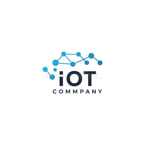 logo design   iot company features  network  pattern  blue