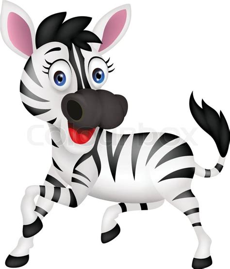 Funny zebra cartoon | Stock vector | Colourbox