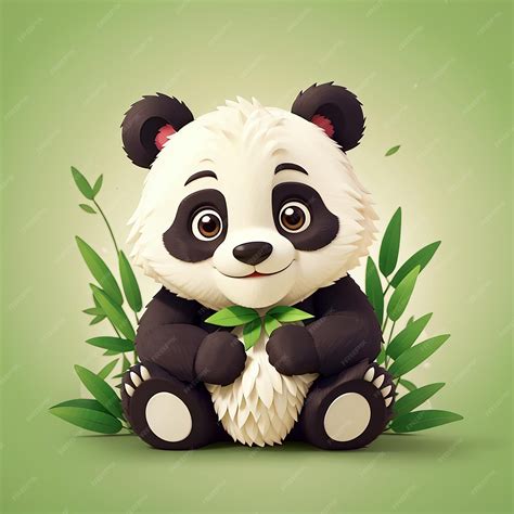 Premium Photo Cute Panda Eat Bamboo Cartoon Vector Icon Illustration