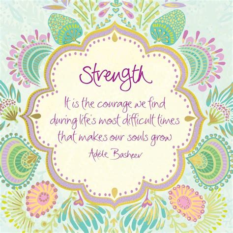 Inspirational Strength Quote with Floral Frame