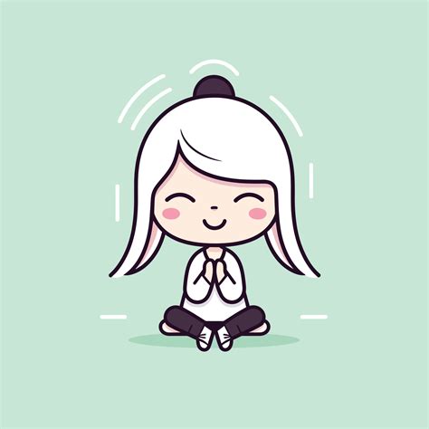 Cute Kawaii Yoga Chibi Mascot Vector Cartoon Style Vector Art