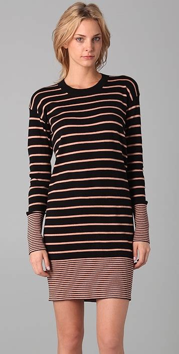 Dkny Striped Crew Neck Sweater Dress Shopbop