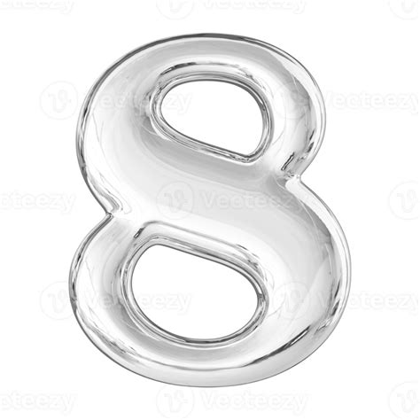 Silver 3d Number 8 46646309 Png