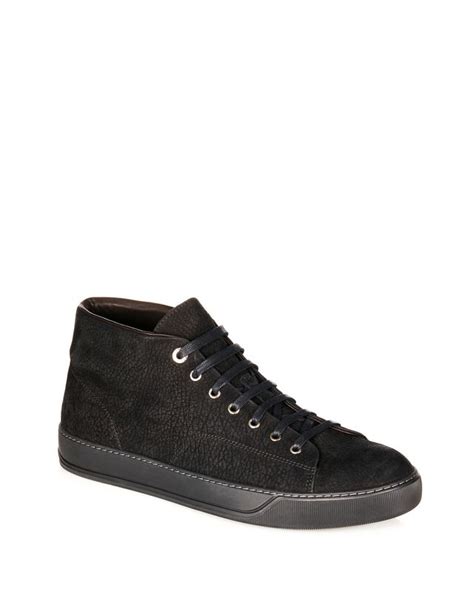 Lanvin NUBUCK CALFSKIN MID TOP SNEAKER, Sneakers Men | Lanvin Online Store