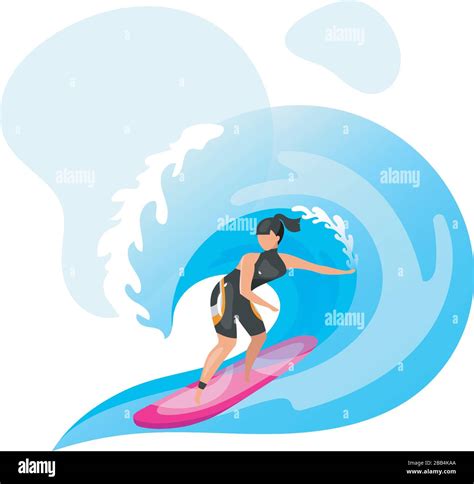 Surfing Flat Vector Illustration Stock Vector Image And Art Alamy