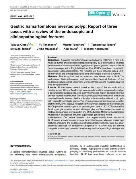 (PDF) Gastric hamartomatous inverted polyp: Report of three cases with ...