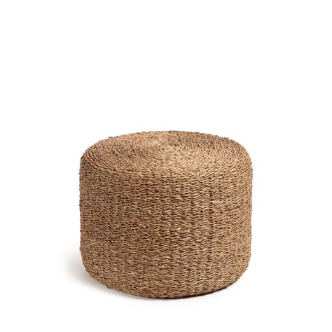 Pouf rond en fibres naturelles ø40cm Kave Home SOMEINA Drawer