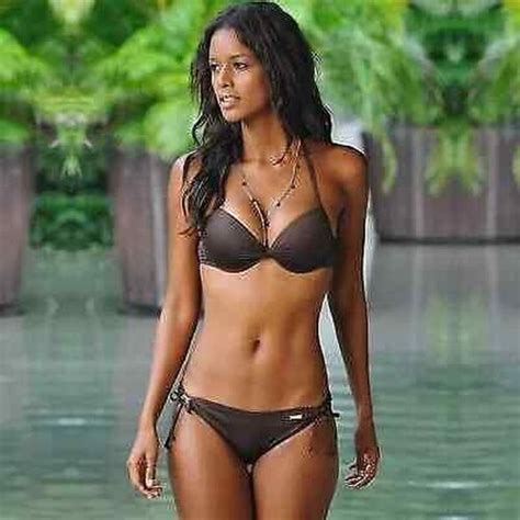 Bikini Mode Mer Costume Deux Pi Ces Femme Slim Brun Triangle Slips Ebay
