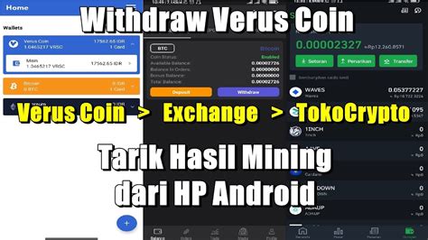 Cara Withdraw Verus Coin Hasil Mining Dari HP Android Ke TokoCrypto