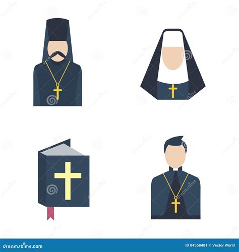 Catholic Priest Icon Vector Stock Vector Illustration Of Book Monk