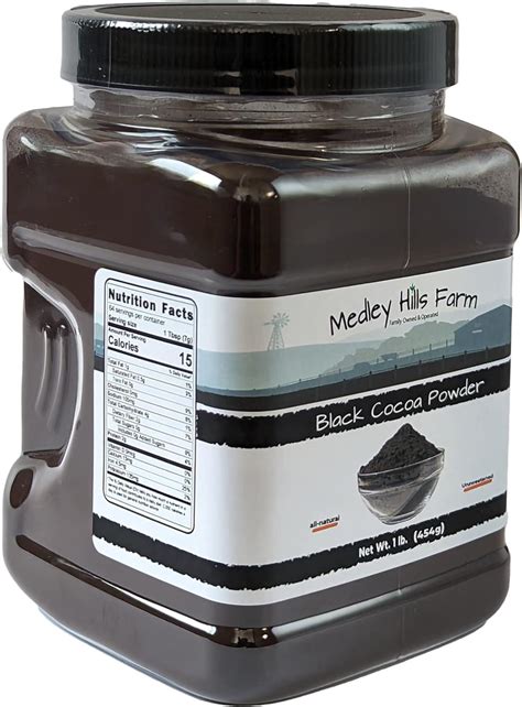 Black Cocoa Powder By Medley Hills Farm 1 Lb In Reusable Container