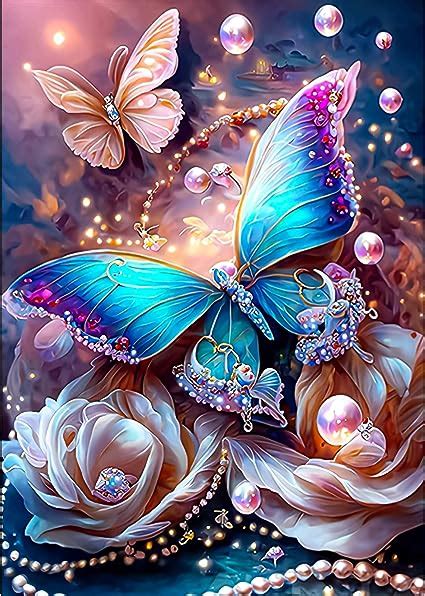 AIRDEA Papillon Peinture En Diamant Kits Pour Adultes Enfants 5D Rond