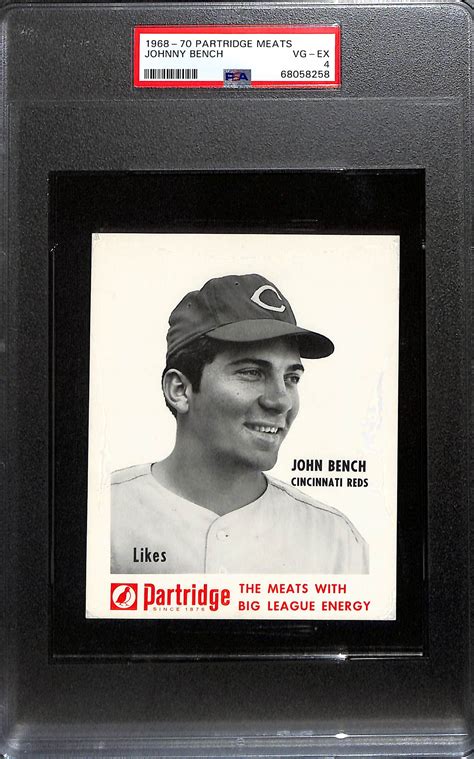 Lot Detail Rare Partridge Meats Johnny Bench Rookie Era Card