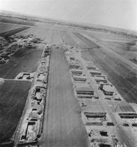 Flak Stellung in Kötzschen bei Merseburg Luftaufnahme 1945 Luftbild