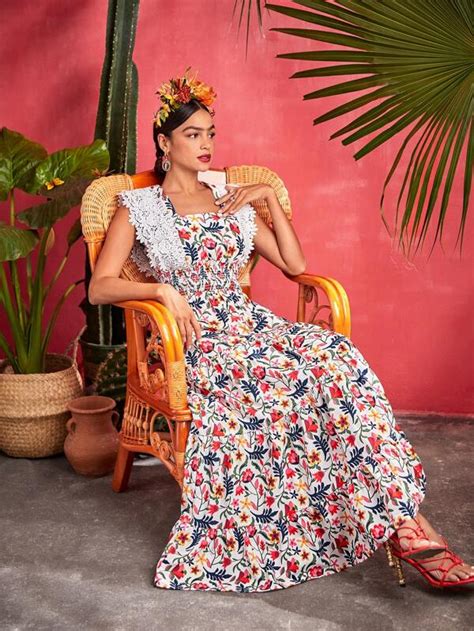 Frida Kahlo X Shein X Designer Miranda Gavi O Vestido Con Estampado