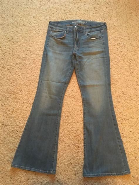 Womens American Eagle Outfitters Jeans Boho Flare Light Wash Size 12