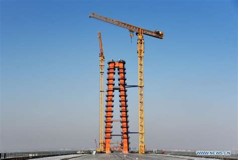 Worlds Longest Span Three Tower Self Anchored Suspension Bridge Under