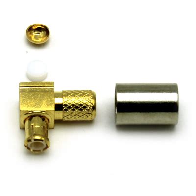 45 105 D3 AH MCX Right Angle Solder Crimp Plug COAX Direct