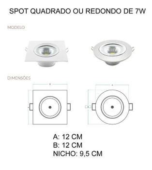 Spot Led Redondo 7w Branco Neutro 4000k Bivolt Morno Avant Spot