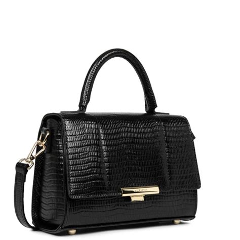 Lancaster Exotic Trinity Small Purse Black Lizard