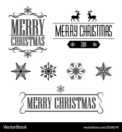 Merry Christmas decorative signs and frames Vector Image