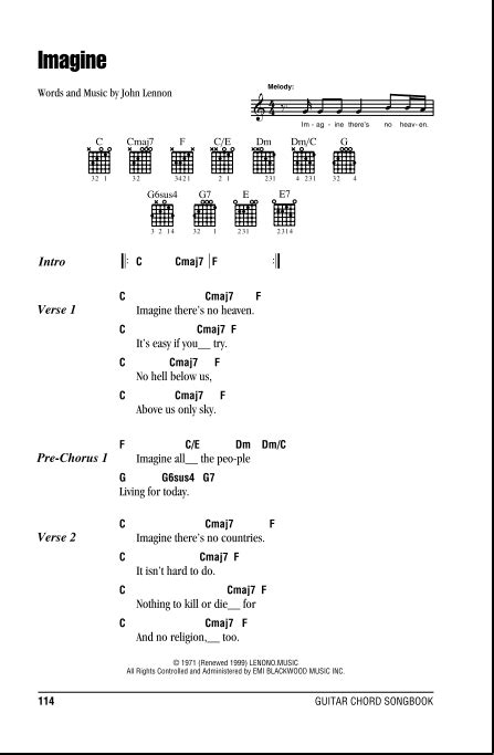 Imagine Guitar Chords Easy