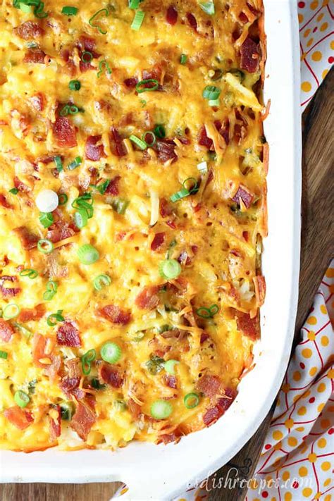 Cheesy Bacon Egg Hashbrown Casserole Lets Dish Recipes