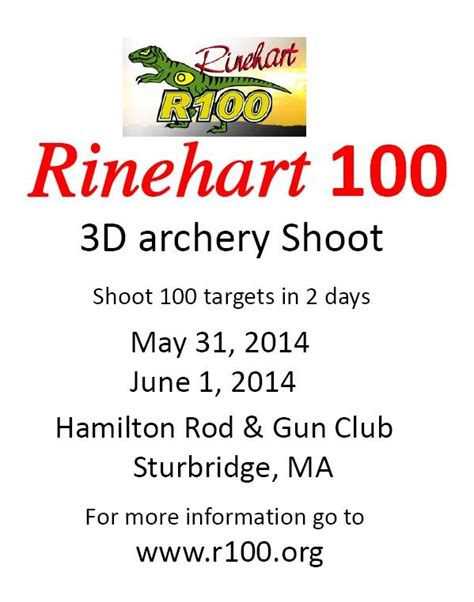 Rinehart 100 3D Shoot in Sturbridge Massachusetts May 31st – June 1st ...