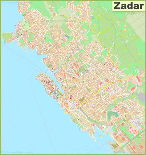 Large detailed map of Zadar - Ontheworldmap.com