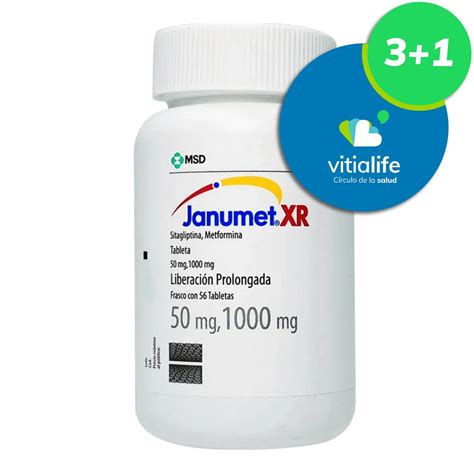 Janumet Xr 50 1000 Mg 56 Tabletas De Liberación Prolongada Sitaglipt