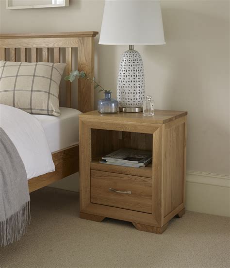 Bevel Bedside Table In Natural Solid Oak Oak Furniture Land Solid Oak Bedside Tables Oak