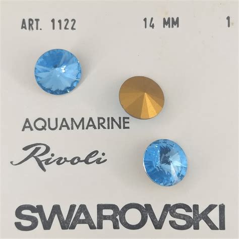 1122 Swarovski Vintage Rivoli Aquamarine Mm14