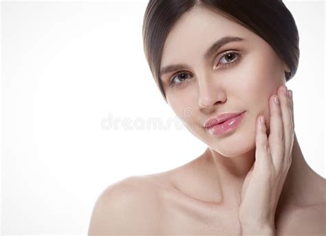 People Beauty Woman Face Portrait Beautiful Spa Model Girl Wit Stock