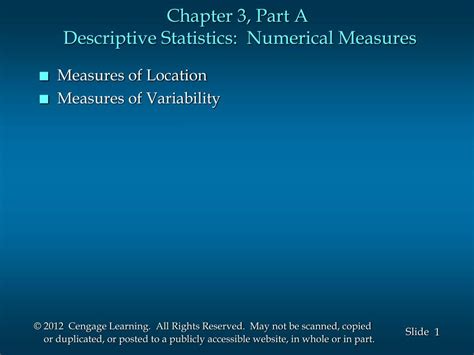 Ppt Chapter Part A Descriptive Statistics Numerical Measures