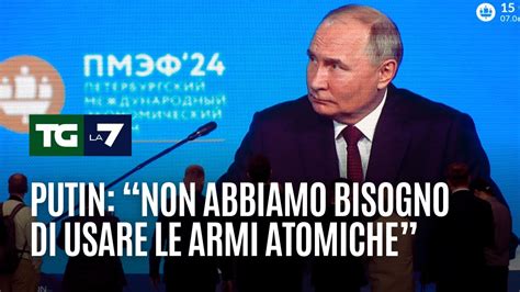 Putin Non Abbiamo Bisogno Di Usare Le Armi Atomiche Youtube