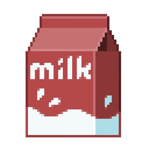 An 8 Bit Retro Styled Pixel Art Illustration Of A Red Milk Carton 27226438 Png