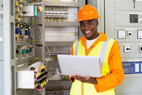 African American Electrical Engineer Stock Photo Image Of Hardhat